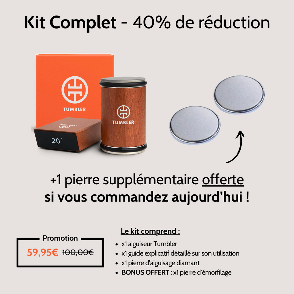 Aiguiseur Tumbler - Pour des couteaux tranchants comme au premier jour